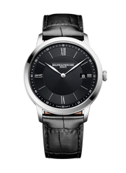Baume & Mercier Classima 10881 - cassa acciaio - cinturino pelle nero - quadrante nero con datario